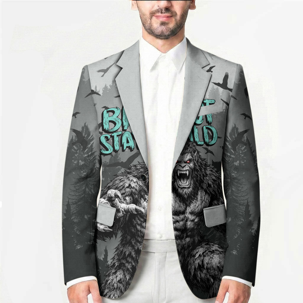 Bigfoot Stay Wild I Hate People Blazer Angry Sasquatch Distressed Forest Dark Fantasy