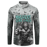 Bigfoot Stay Wild I Hate People Button Sweatshirt Angry Sasquatch Distressed Forest Dark Fantasy