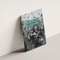 Bigfoot Stay Wild I Hate People Canvas Wall Art Angry Sasquatch Distressed Forest Dark Fantasy