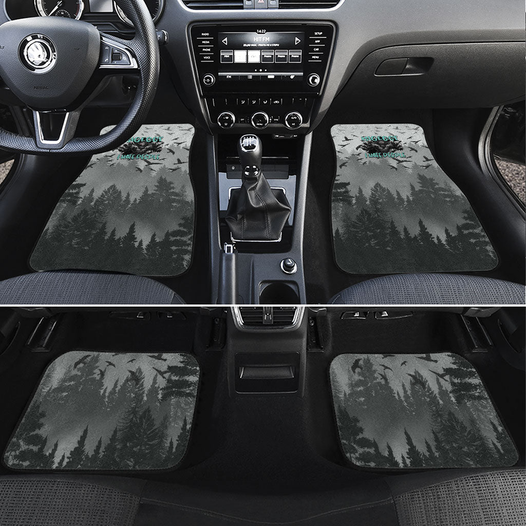 Bigfoot Stay Wild I Hate People Car Mats Angry Sasquatch Distressed Forest Dark Fantasy