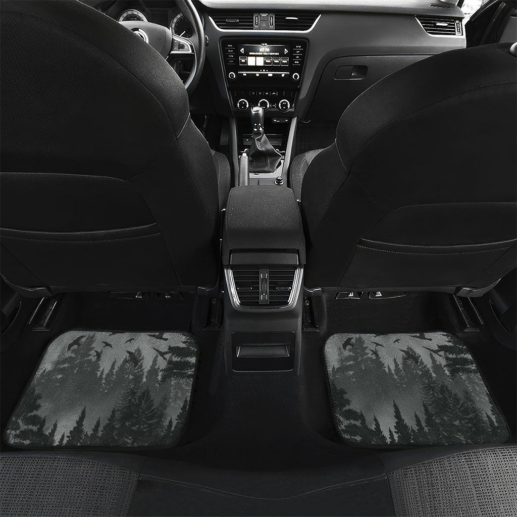 Bigfoot Stay Wild I Hate People Car Mats Angry Sasquatch Distressed Forest Dark Fantasy