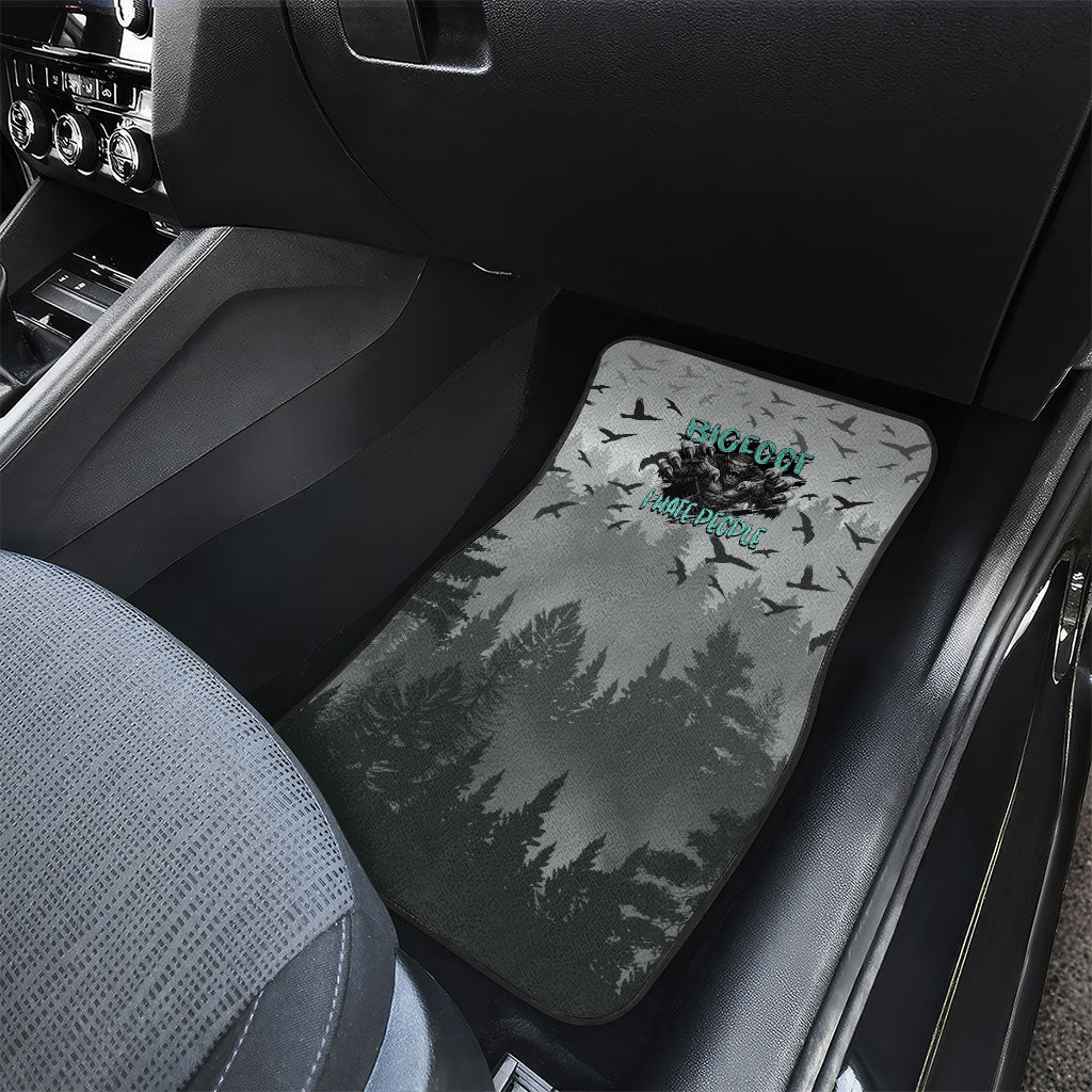 Bigfoot Stay Wild I Hate People Car Mats Angry Sasquatch Distressed Forest Dark Fantasy