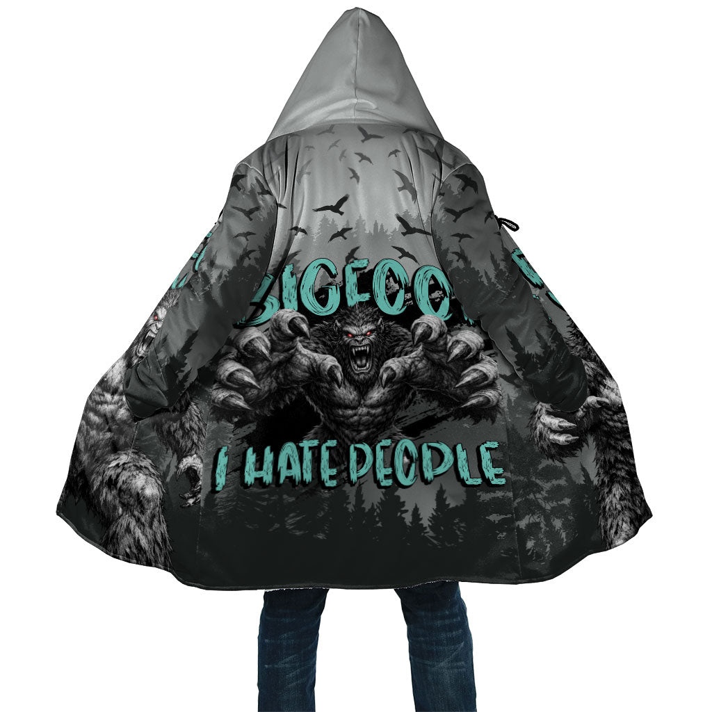 Bigfoot Stay Wild I Hate People Cloak Angry Sasquatch Distressed Forest Dark Fantasy