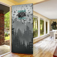 Bigfoot Stay Wild I Hate People Door Cover Angry Sasquatch Distressed Forest Dark Fantasy