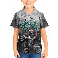 Bigfoot Stay Wild I Hate People Hawaiian Shirt Angry Sasquatch Distressed Forest Dark Fantasy