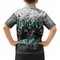 Bigfoot Stay Wild I Hate People Kid Hawaiian Shirt Angry Sasquatch Distressed Forest Dark Fantasy