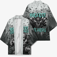 Bigfoot Stay Wild I Hate People Kimono Angry Sasquatch Distressed Forest Dark Fantasy