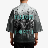 Bigfoot Stay Wild I Hate People Kimono Angry Sasquatch Distressed Forest Dark Fantasy
