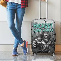 Bigfoot Stay Wild I Hate People Luggage Cover Angry Sasquatch Distressed Forest Dark Fantasy