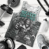 Bigfoot Stay Wild I Hate People Men Tank Top Angry Sasquatch Distressed Forest Dark Fantasy