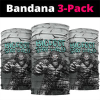 Bigfoot Stay Wild I Hate People Neck Gaiter Angry Sasquatch Distressed Forest Dark Fantasy
