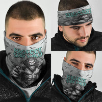 Bigfoot Stay Wild I Hate People Neck Gaiter Angry Sasquatch Distressed Forest Dark Fantasy