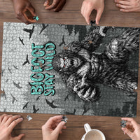 Bigfoot Stay Wild I Hate People Puzzle Angry Sasquatch Distressed Forest Dark Fantasy
