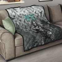 Bigfoot Stay Wild I Hate People Quilt Angry Sasquatch Distressed Forest Dark Fantasy