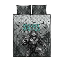 Bigfoot Stay Wild I Hate People Quilt Bed Set Angry Sasquatch Distressed Forest Dark Fantasy