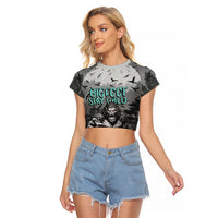 Bigfoot Stay Wild I Hate People Raglan Cropped T Shirt Angry Sasquatch Distressed Forest Dark Fantasy