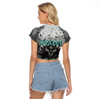 Bigfoot Stay Wild I Hate People Raglan Cropped T Shirt Angry Sasquatch Distressed Forest Dark Fantasy