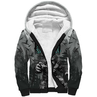 Bigfoot Stay Wild I Hate People Sherpa Hoodie Angry Sasquatch Distressed Forest Dark Fantasy