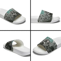 Bigfoot Stay Wild I Hate People Slide Sandals Angry Sasquatch Distressed Forest Dark Fantasy