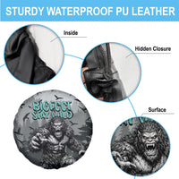 Bigfoot Stay Wild I Hate People Spare Tire Cover Angry Sasquatch Distressed Forest Dark Fantasy