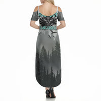 Bigfoot Stay Wild I Hate People Summer Maxi Dress Angry Sasquatch Distressed Forest Dark Fantasy