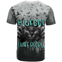 Bigfoot Stay Wild I Hate People T Shirt Angry Sasquatch Distressed Forest Dark Fantasy