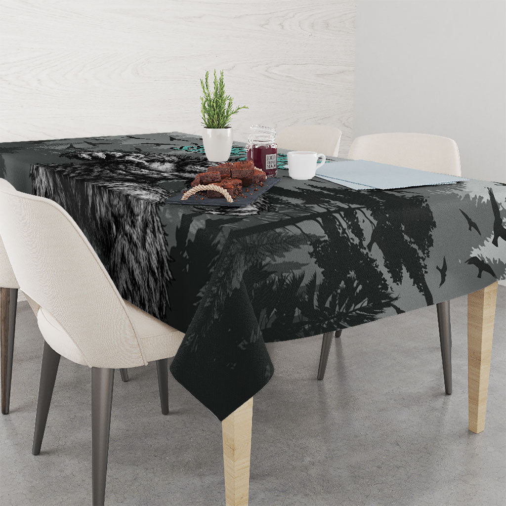 Bigfoot Stay Wild I Hate People Tablecloth Angry Sasquatch Distressed Forest Dark Fantasy