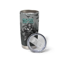 Bigfoot Stay Wild I Hate People Tumbler Cup Angry Sasquatch Distressed Forest Dark Fantasy