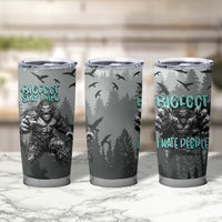 Bigfoot Stay Wild I Hate People Tumbler Cup Angry Sasquatch Distressed Forest Dark Fantasy