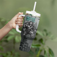 Bigfoot Stay Wild I Hate People Tumbler With Handle Angry Sasquatch Distressed Forest Dark Fantasy