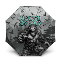 Bigfoot Stay Wild I Hate People Umbrella Angry Sasquatch Distressed Forest Dark Fantasy