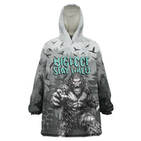 Bigfoot Stay Wild I Hate People Wearable Blanket Hoodie Angry Sasquatch Distressed Forest Dark Fantasy