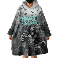 Bigfoot Stay Wild I Hate People Wearable Blanket Hoodie Angry Sasquatch Distressed Forest Dark Fantasy