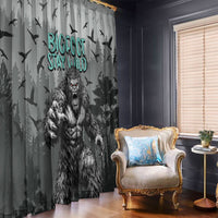 Bigfoot Stay Wild I Hate People Window Curtain Angry Sasquatch Distressed Forest Dark Fantasy