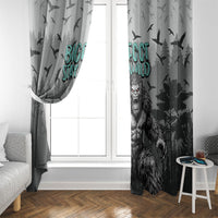 Bigfoot Stay Wild I Hate People Window Curtain Angry Sasquatch Distressed Forest Dark Fantasy