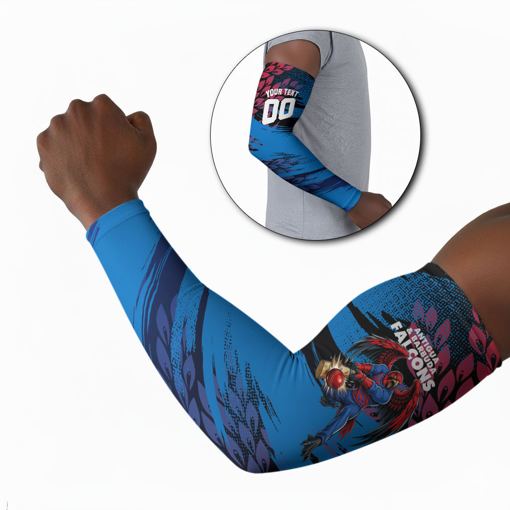 Personalized Antigua And Barbuda Cricket Arm Sleeves Falcons Mascot Sport Style