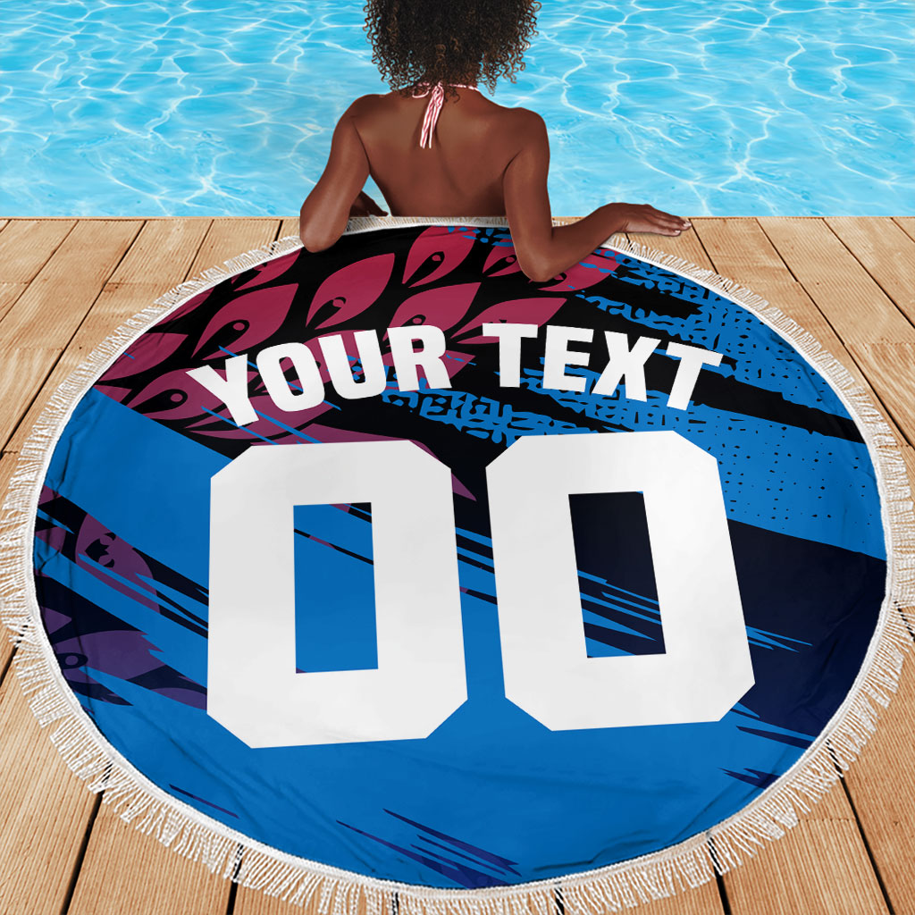 Personalized Antigua And Barbuda Cricket Beach Blanket Falcons Mascot Sport Style
