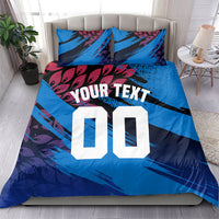 Personalized Antigua And Barbuda Cricket Bedding Set Falcons Mascot Sport Style