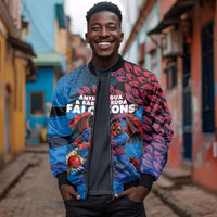 Personalized Antigua And Barbuda Cricket Bomber Jacket Falcons Mascot Sport Style
