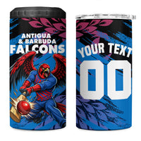 Personalized Antigua And Barbuda Cricket 4 in 1 Can Cooler Tumbler Falcons Mascot Sport Style