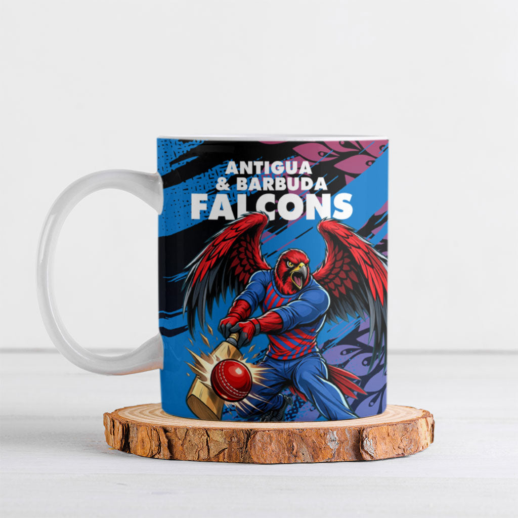 Personalized Antigua And Barbuda Cricket Ceramic Mug Falcons Mascot Sport Style