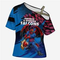 Personalized Antigua And Barbuda Cricket Cross Shoulder Shirt Falcons Mascot Sport Style