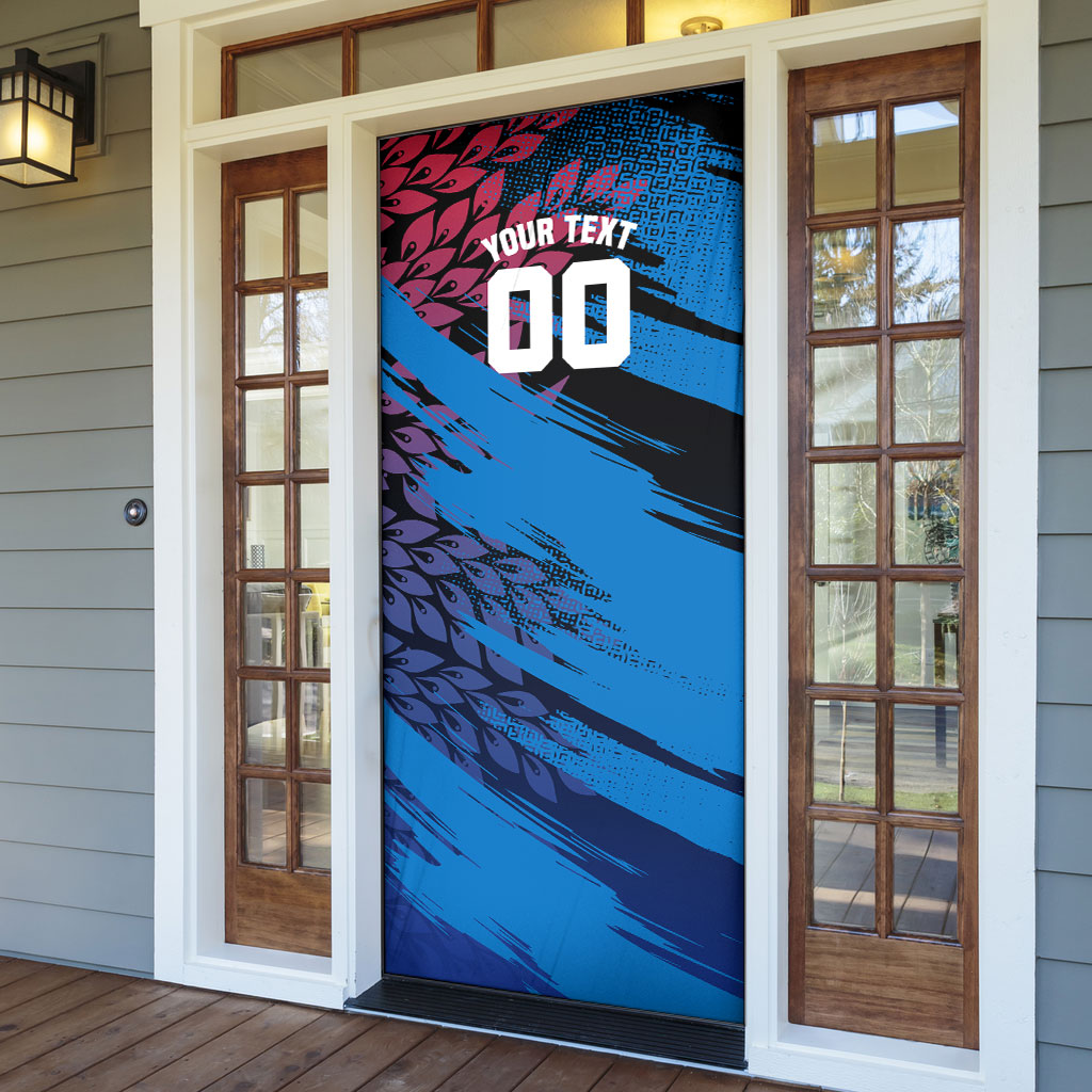 Personalized Antigua And Barbuda Cricket Door Cover Falcons Mascot Sport Style