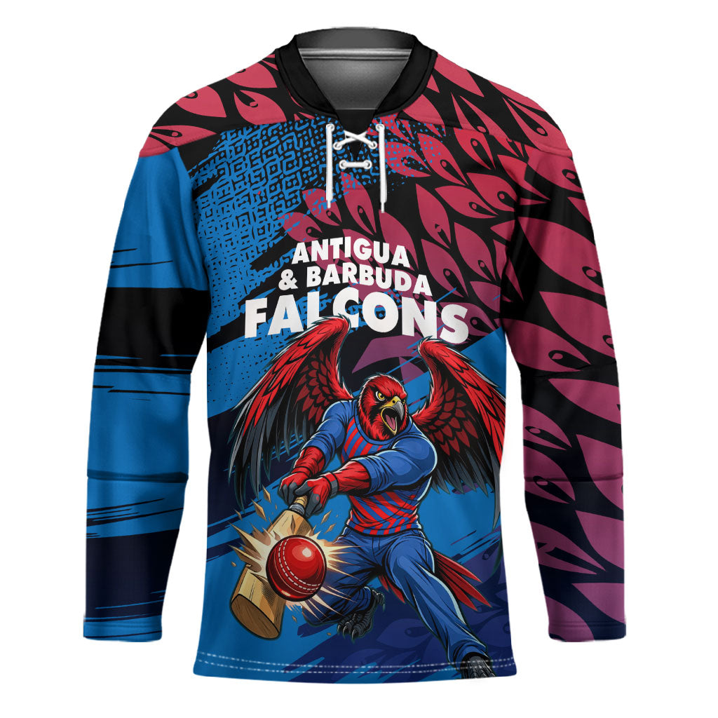 Personalized Antigua And Barbuda Cricket Hockey Jersey Falcons Mascot Sport Style