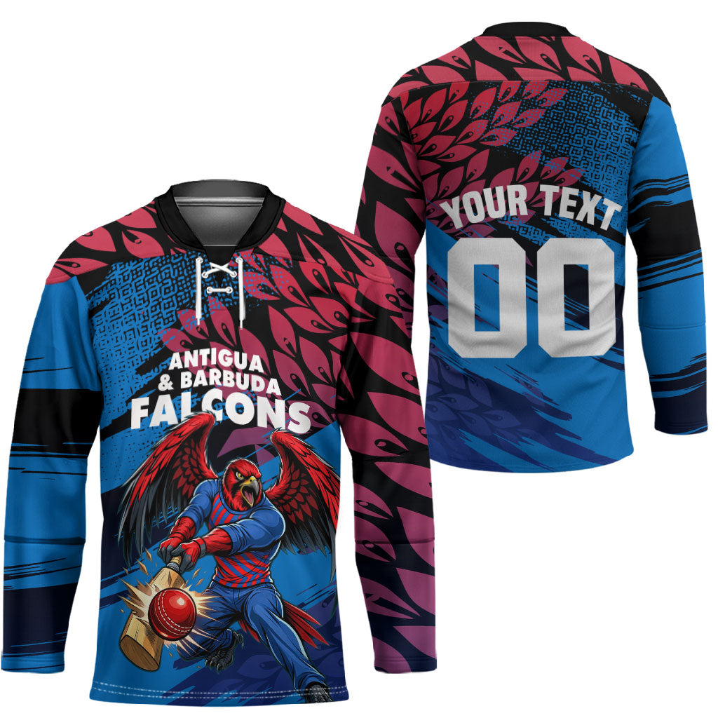 Personalized Antigua And Barbuda Cricket Hockey Jersey Falcons Mascot Sport Style