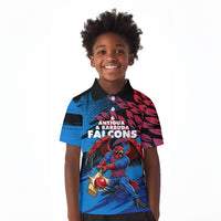 Personalized Antigua And Barbuda Cricket Kid Polo Shirt Falcons Mascot Sport Style