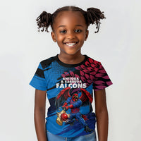 Personalized Antigua And Barbuda Cricket Kid T shirt Falcons Mascot Sport Style