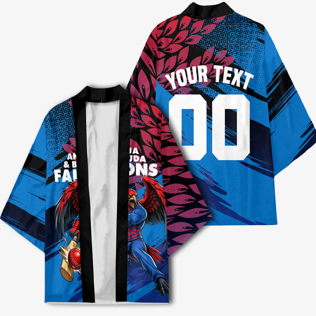 Personalized Antigua And Barbuda Cricket Kimono Falcons Mascot Sport Style
