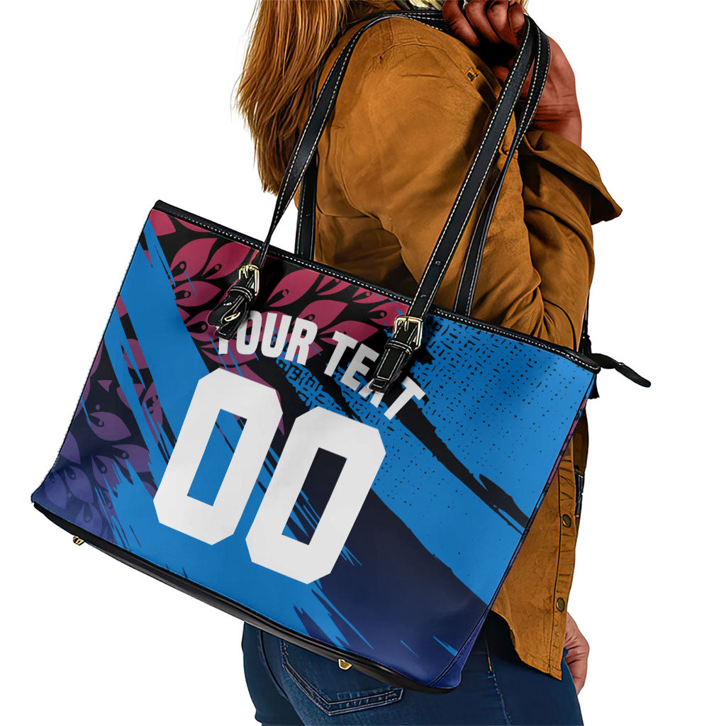Personalized Antigua And Barbuda Cricket Leather Tote Bag Falcons Mascot Sport Style