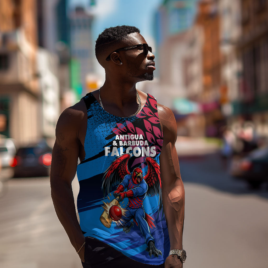 Personalized Antigua And Barbuda Cricket Men Tank Top Falcons Mascot Sport Style